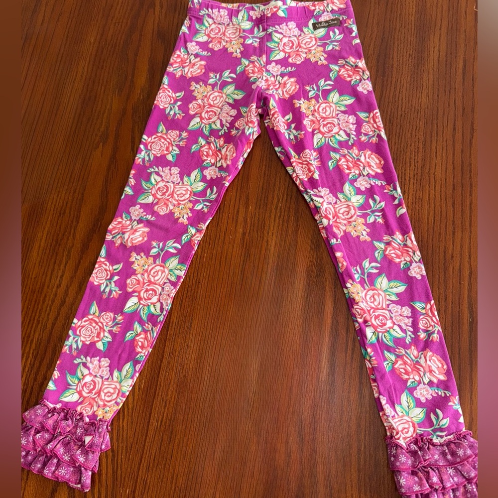 Matilda Jane Waverly Floral Ruffle bottom Leggings